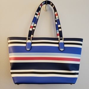 Kate Spade Small Dally Multi Blue Striped Tote Bag